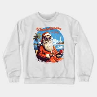 Santa's Vacation Vibes | "Christmas in July" Santa Tee Crewneck Sweatshirt